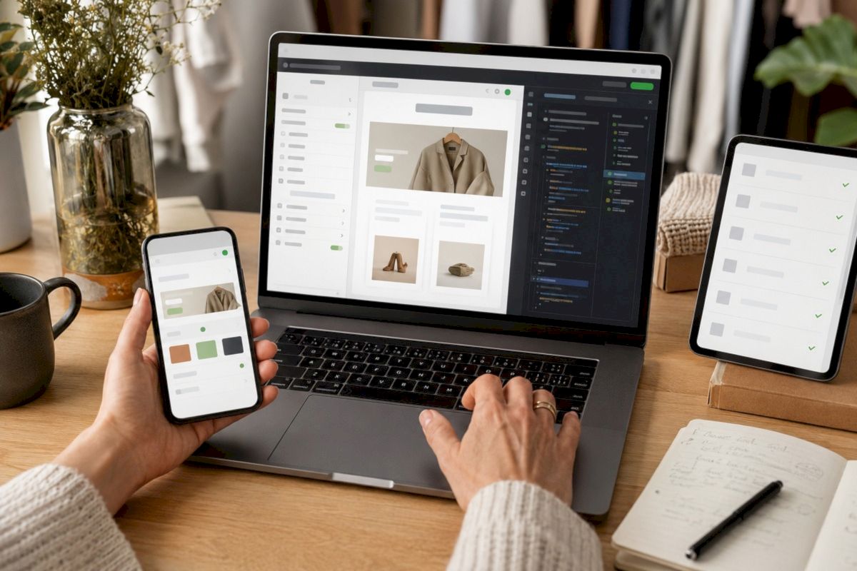 Shopify 主题编辑器界面示意